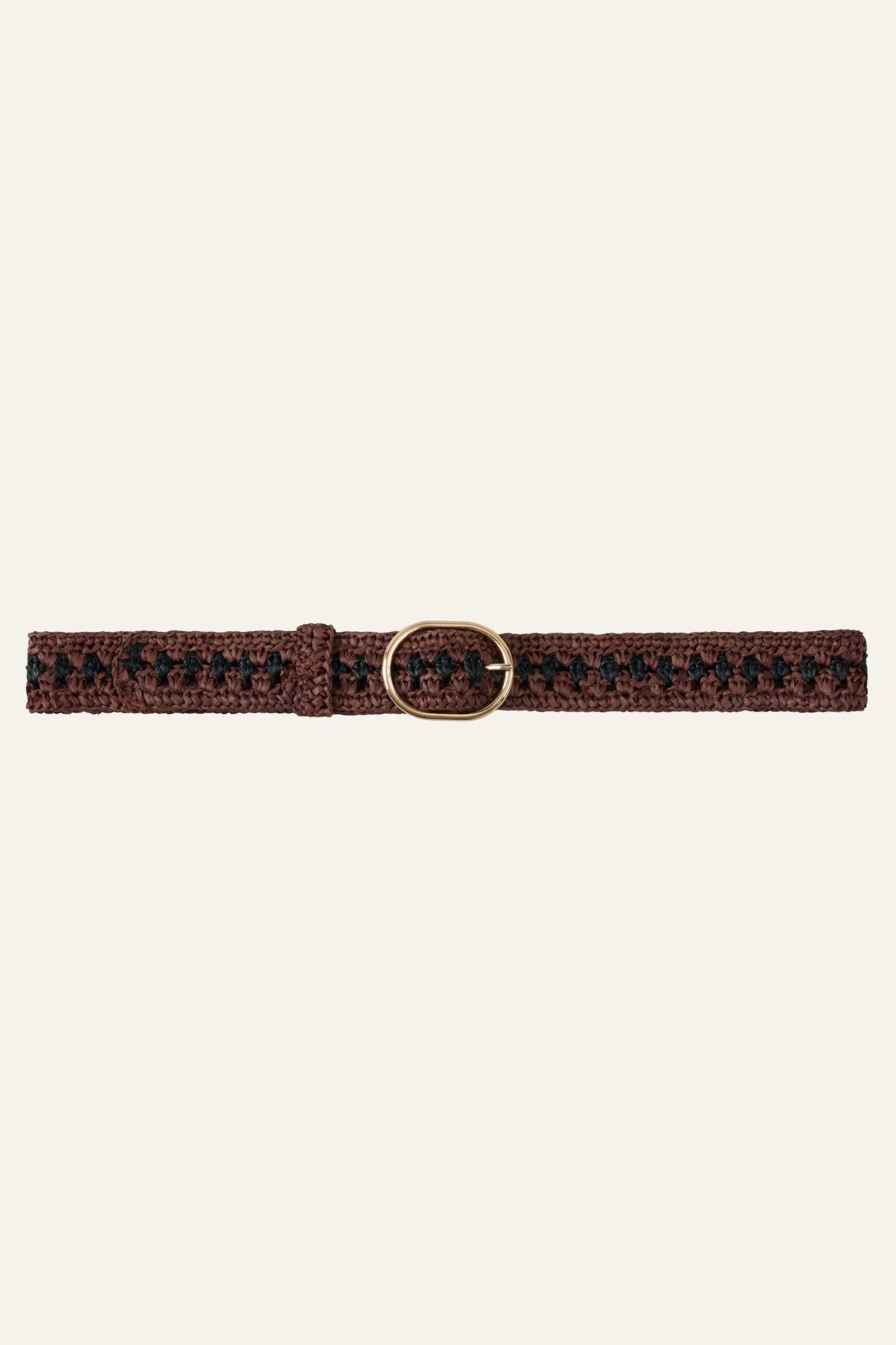 ba&sh Woven Raffia Belt Raphia Brown