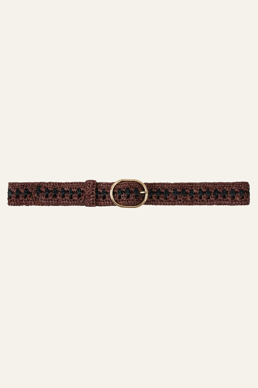 ba&sh Woven Raffia Belt Raphia Brown