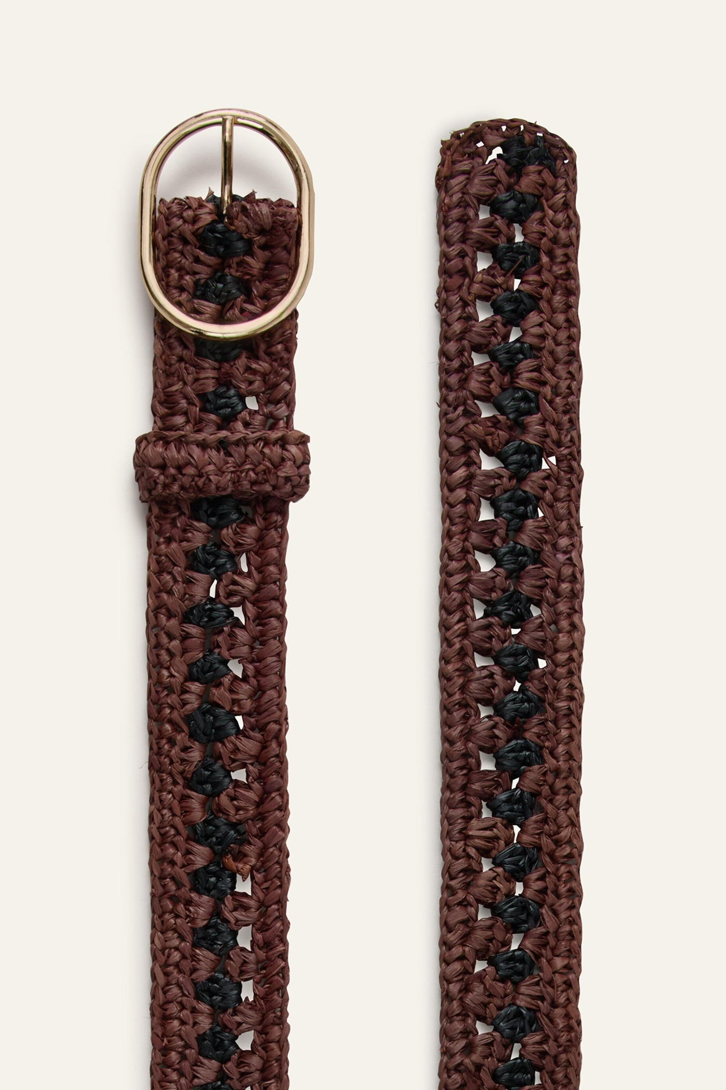 ba&sh Woven Raffia Belt Raphia Brown