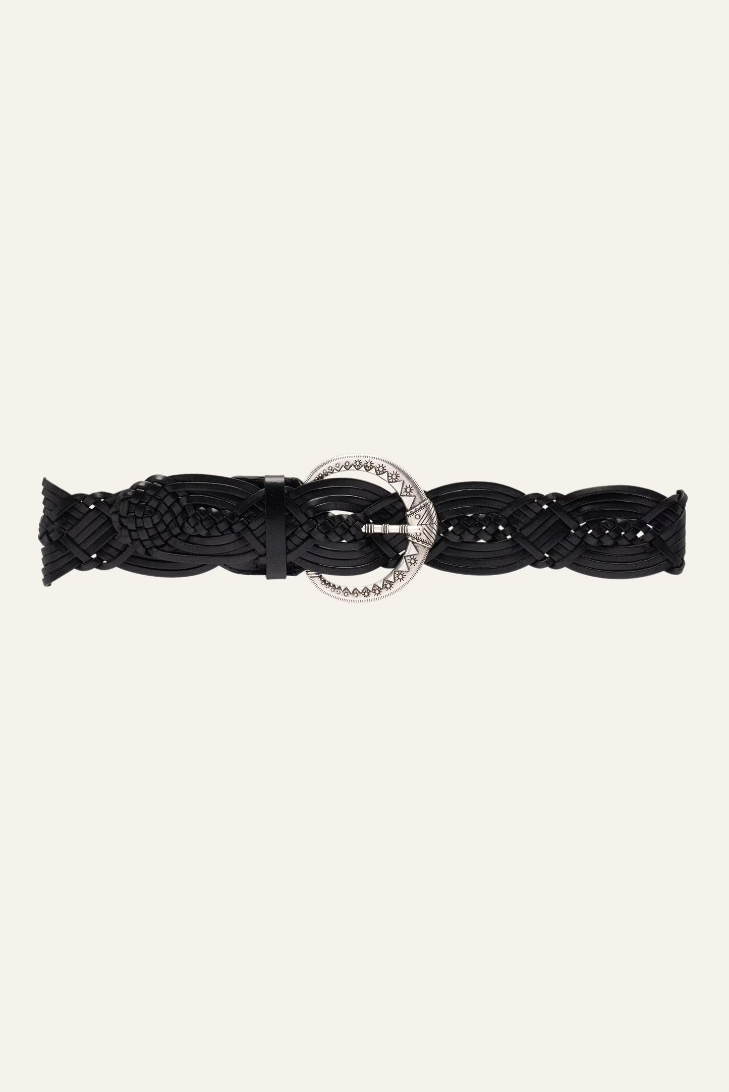 ba&sh Wide Braided Belt Brew Black