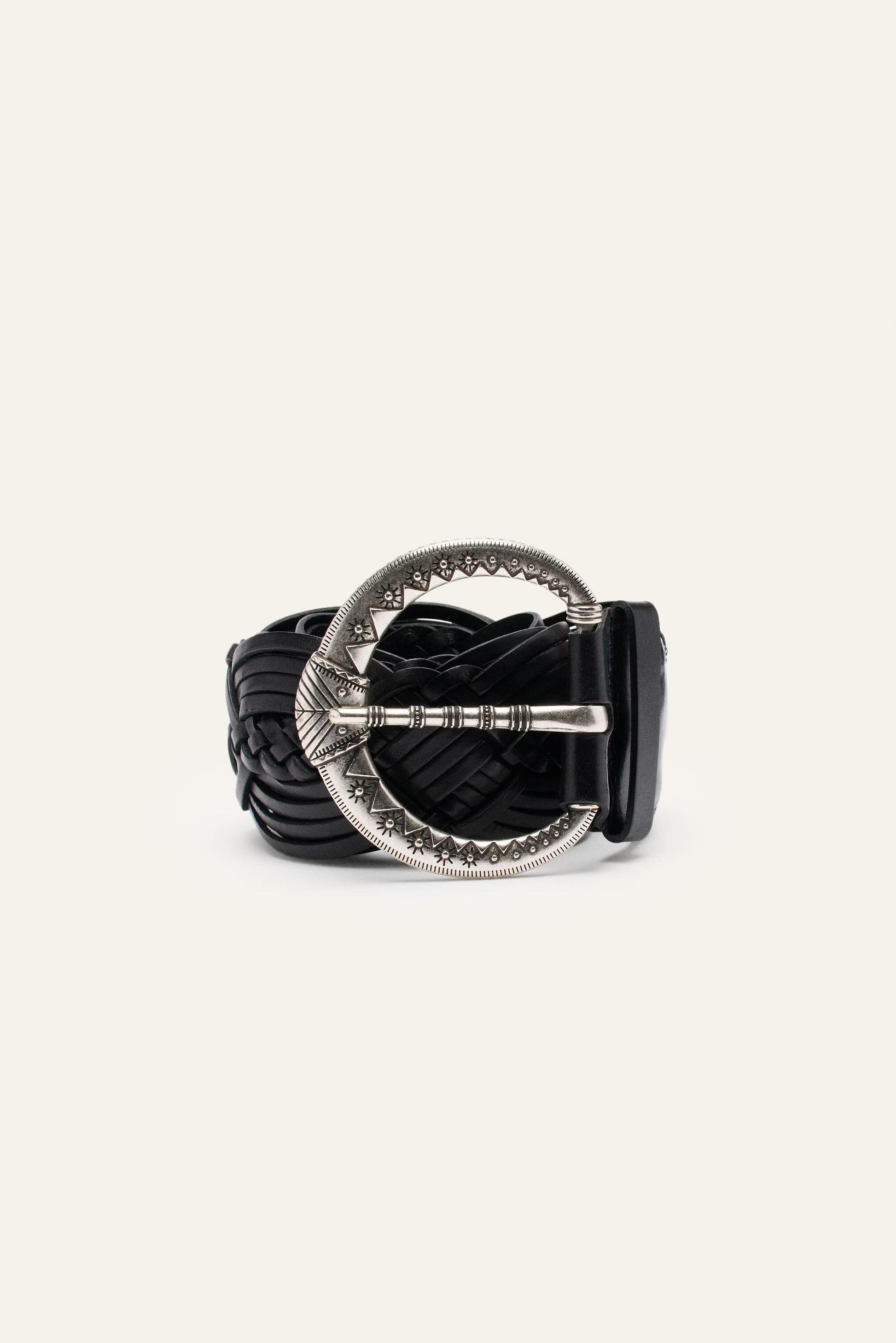ba&sh Wide Braided Belt Brew Black