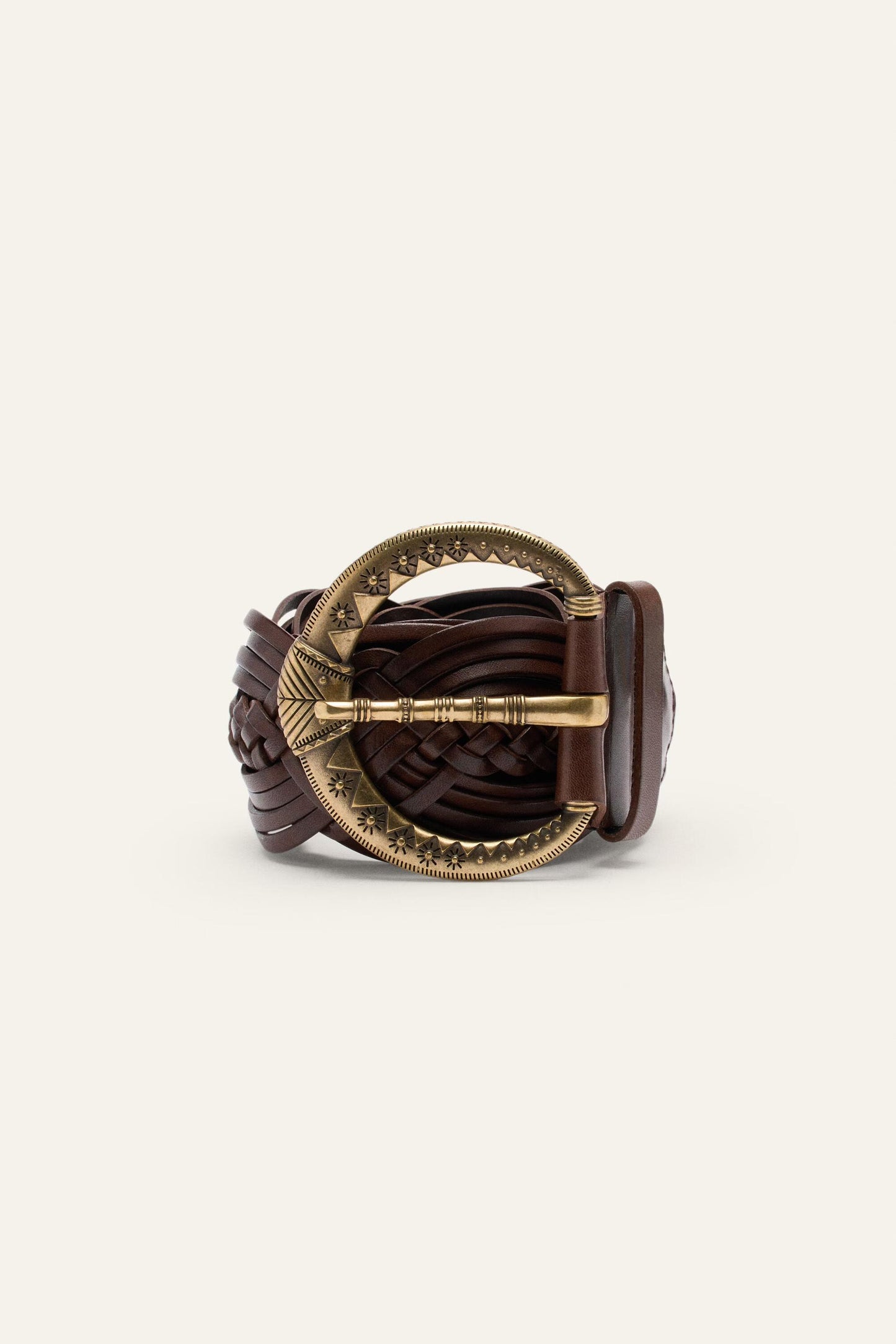 ba&sh Wide Braided Belt Brew Brown