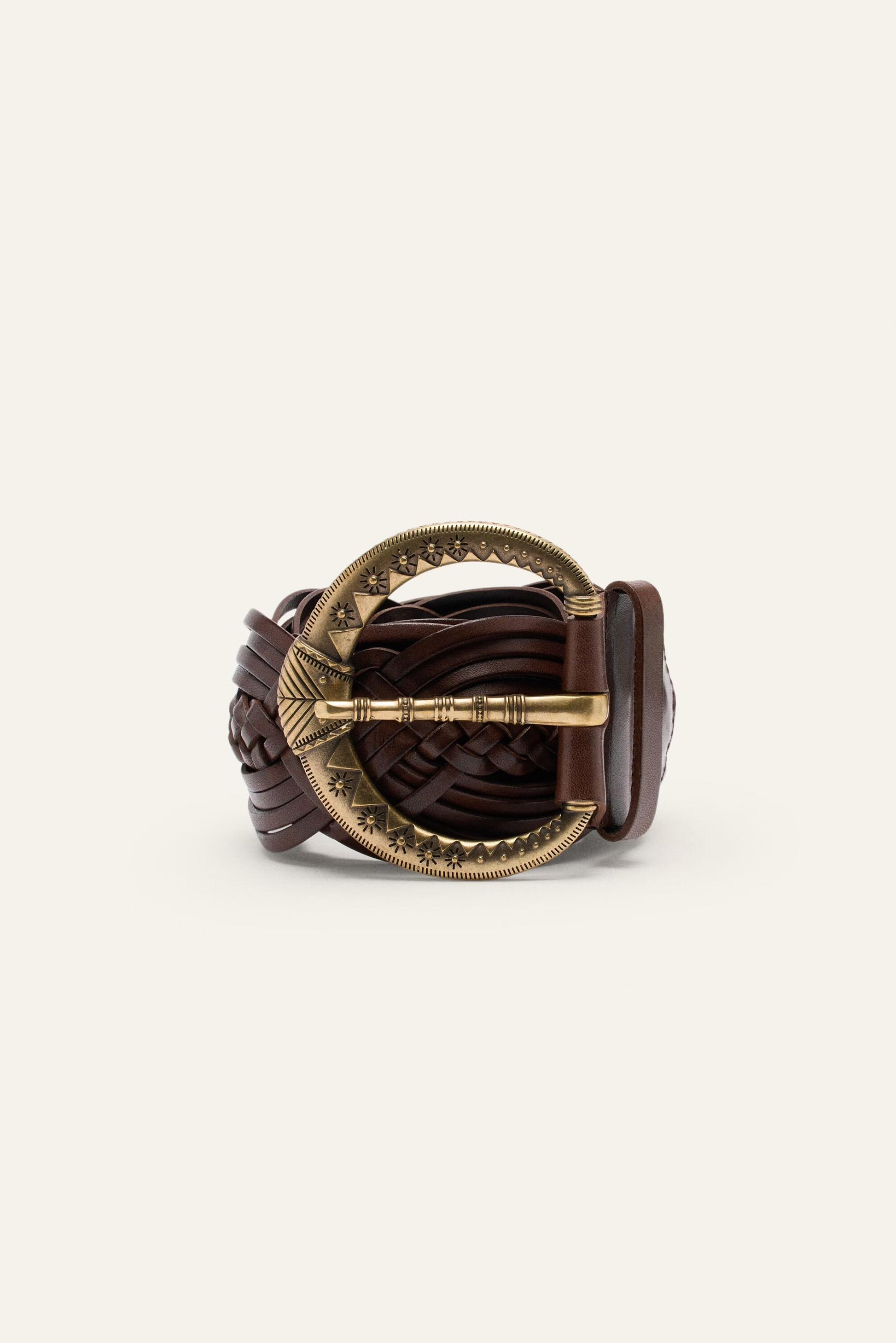 ba&sh Wide Braided Belt Brew Brown