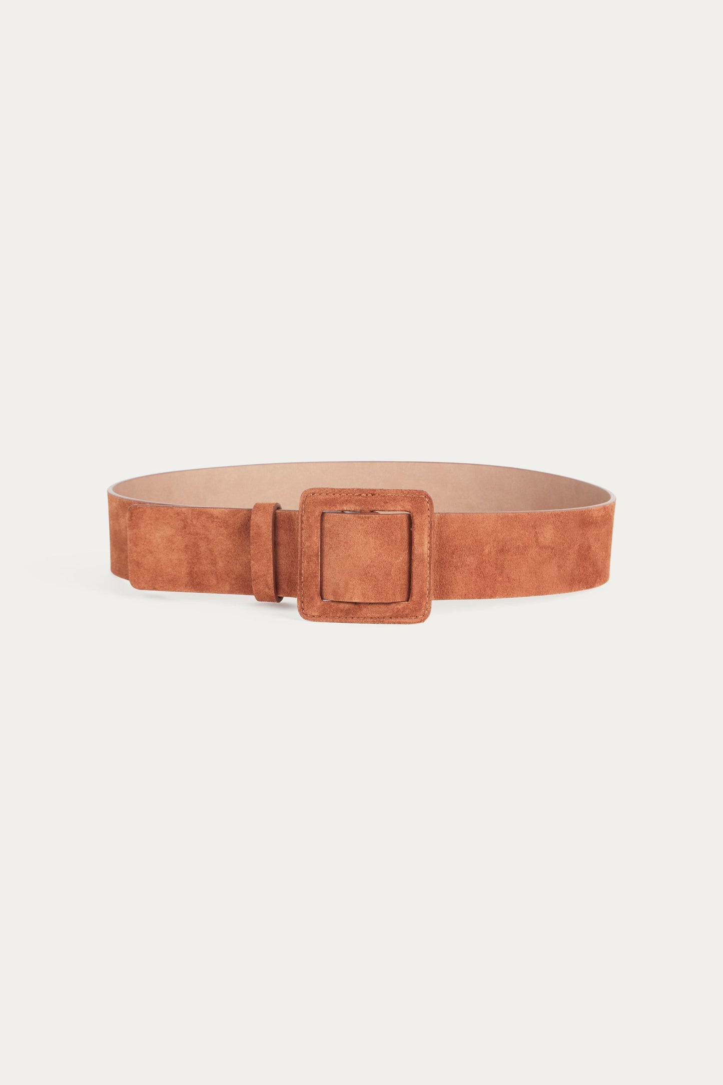 ba&sh Leather Square Buckle Belt Betty Brown