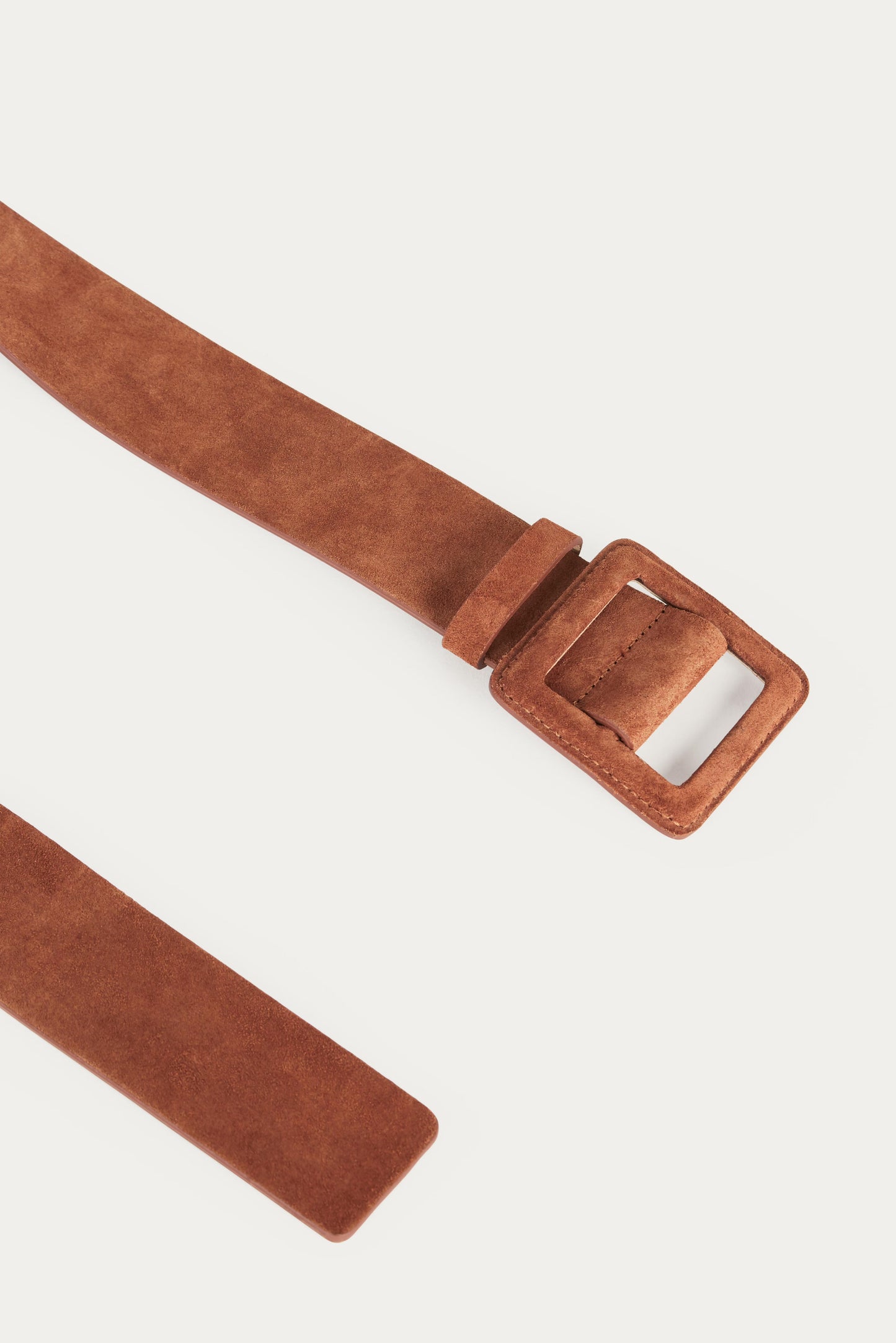ba&sh Leather Square Buckle Belt Betty Brown