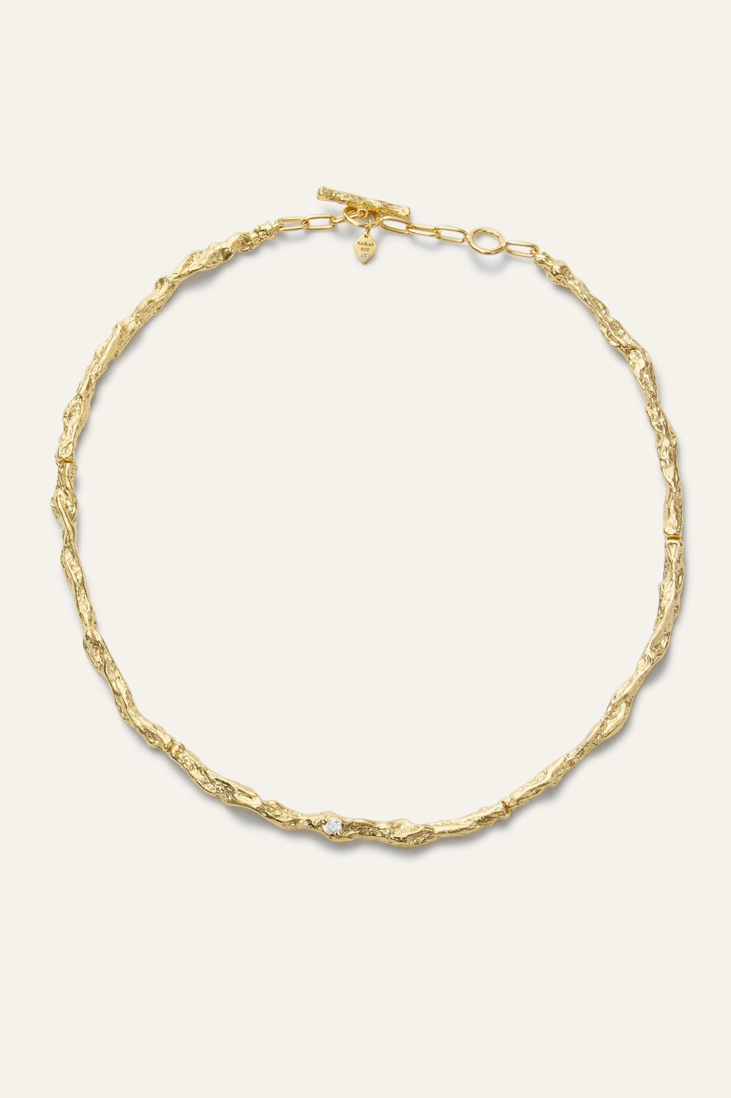 ba&sh Zircon Chain Necklace Wendy Gold