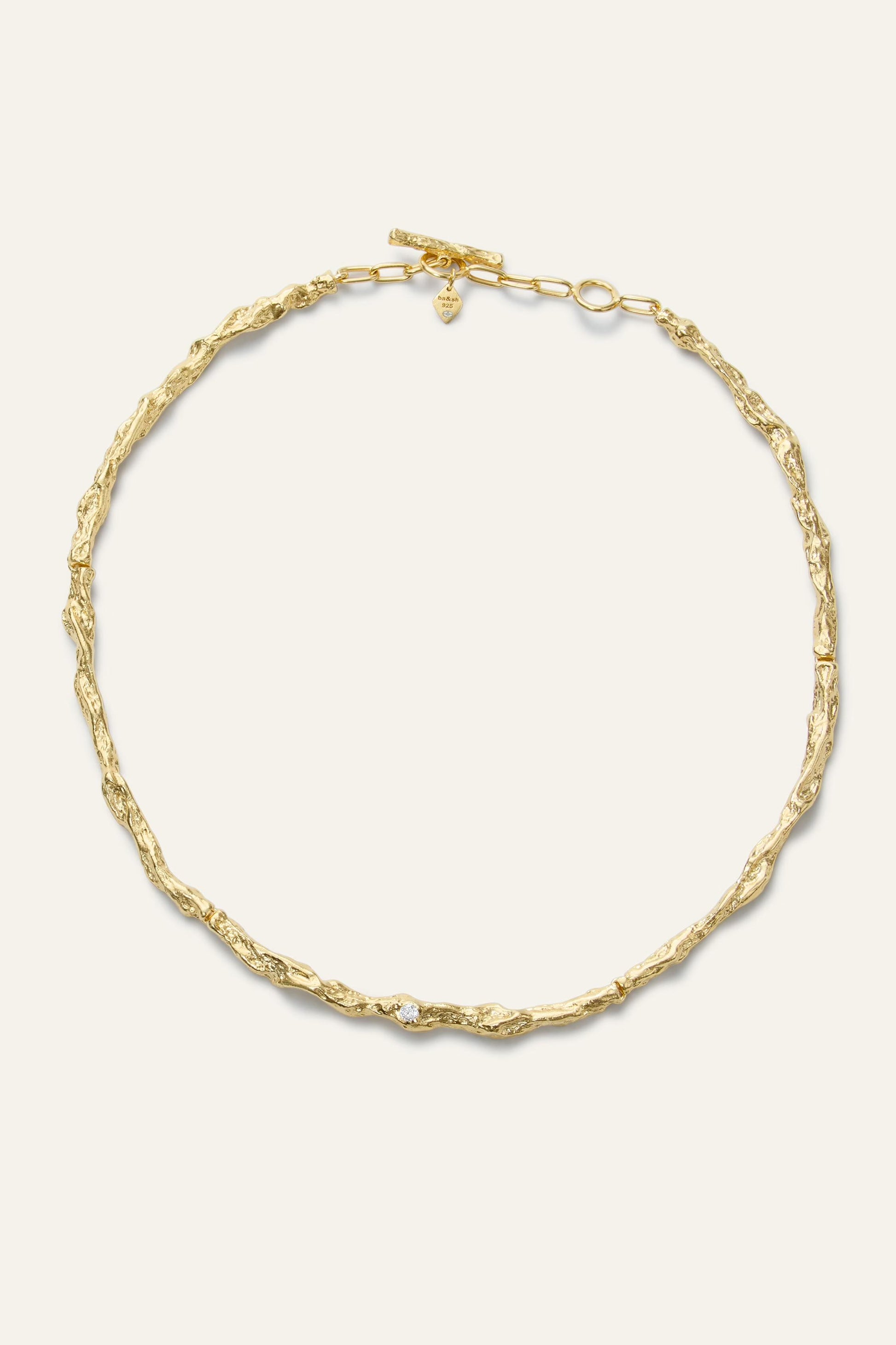 ba&sh Zircon Chain Necklace Wendy Gold