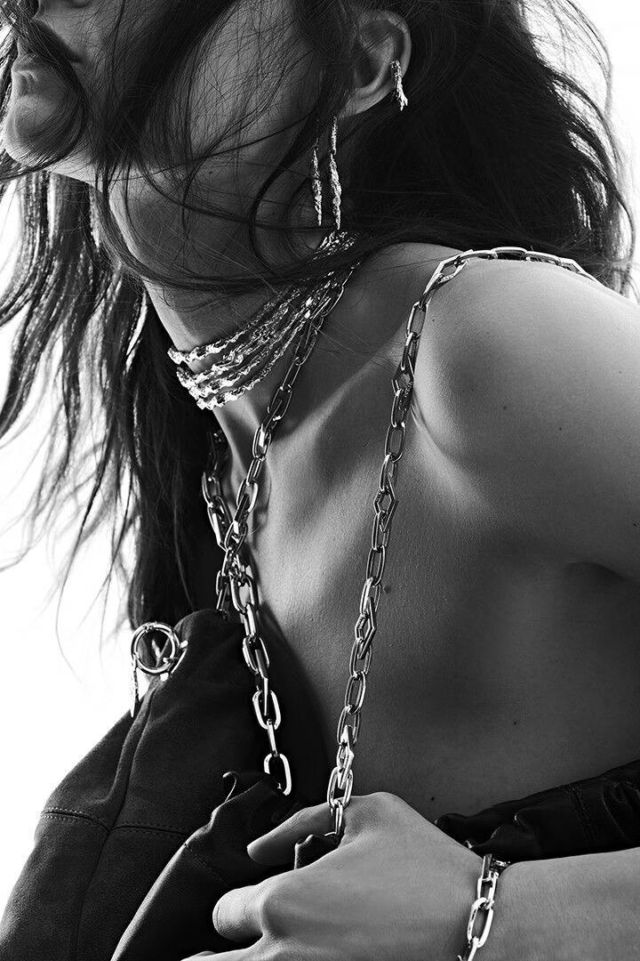 ba&sh Zircon Chain Necklace Wendy Gold
