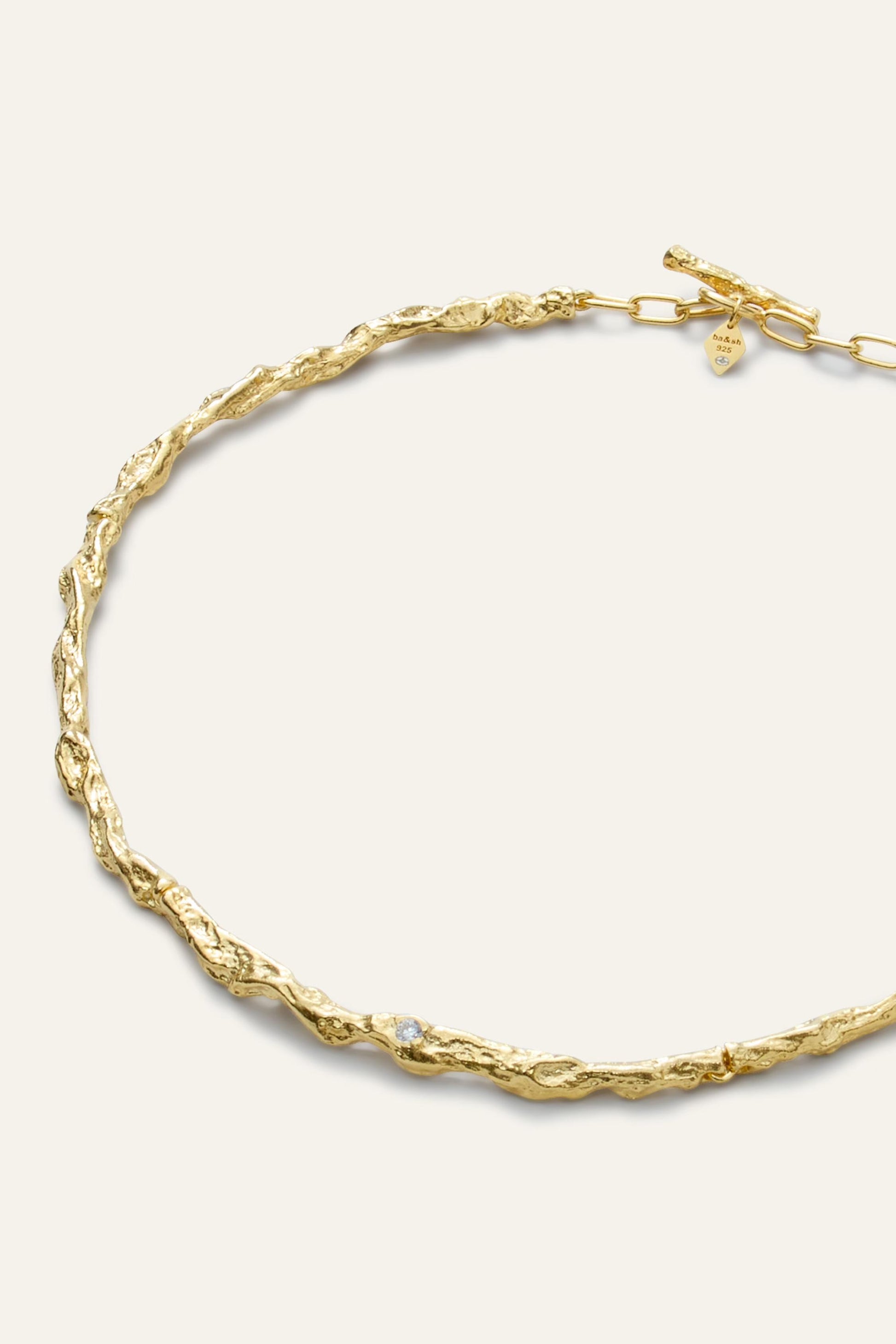 ba&sh Zircon Chain Necklace Wendy Gold