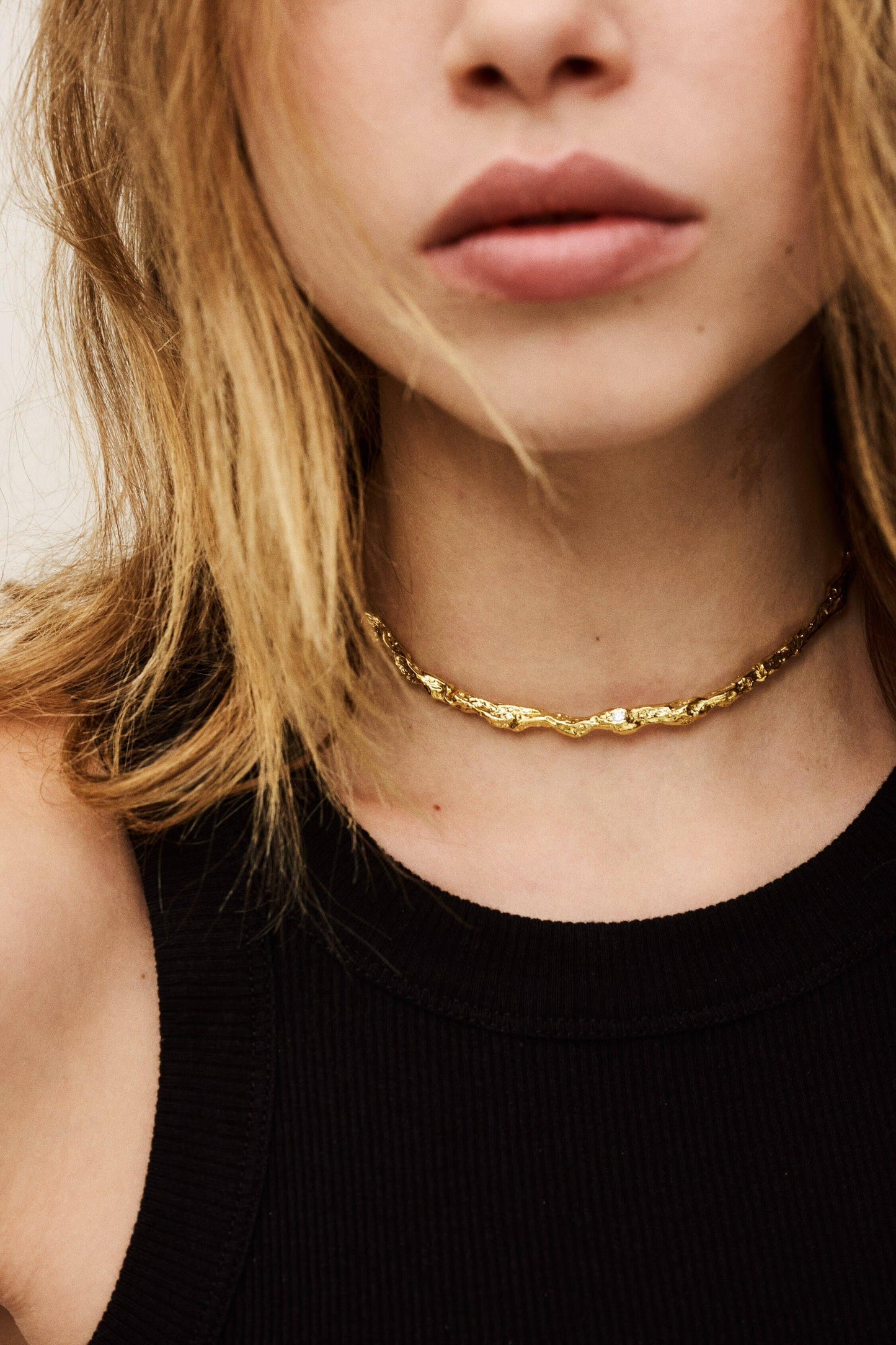 ba&sh Zircon Chain Necklace Wendy Gold