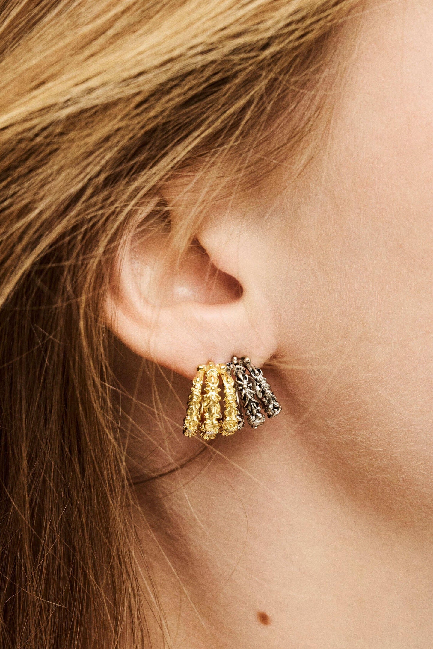 ba&sh Zircon Earrings Perrine Gold
