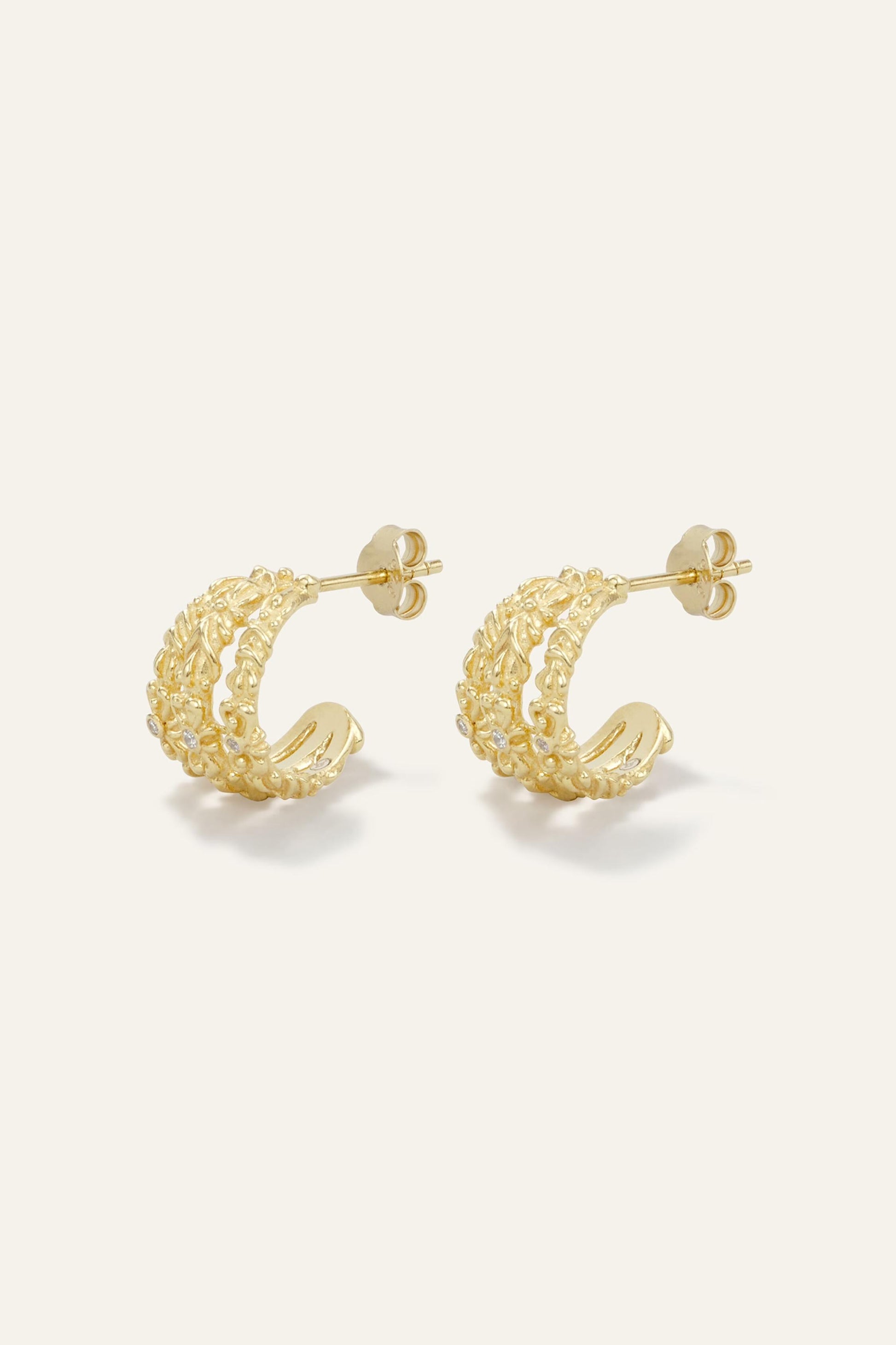 ba&sh Zircon Earrings Perrine Gold