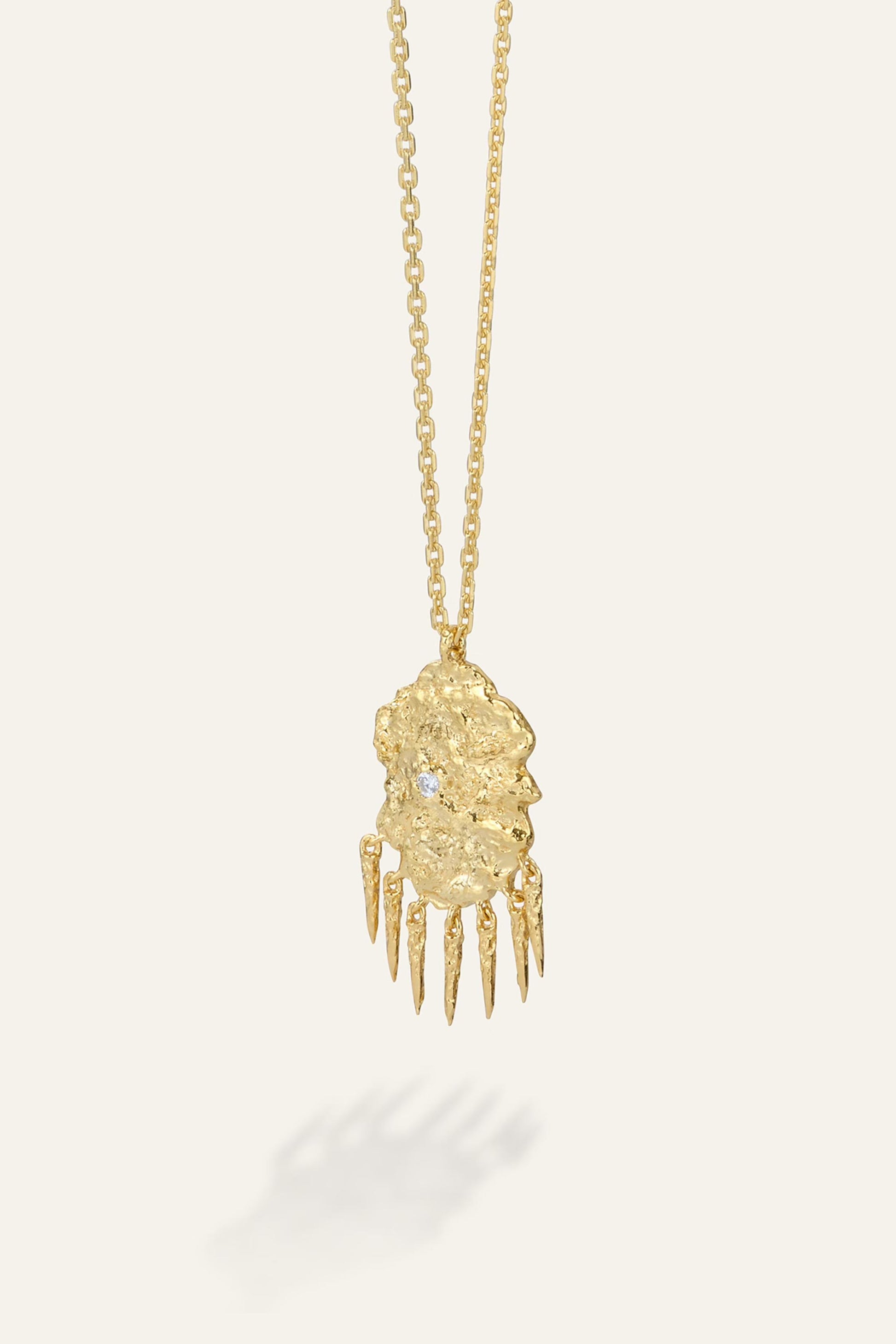 ba&sh Zircon Pendant Necklace Anouchka Gold