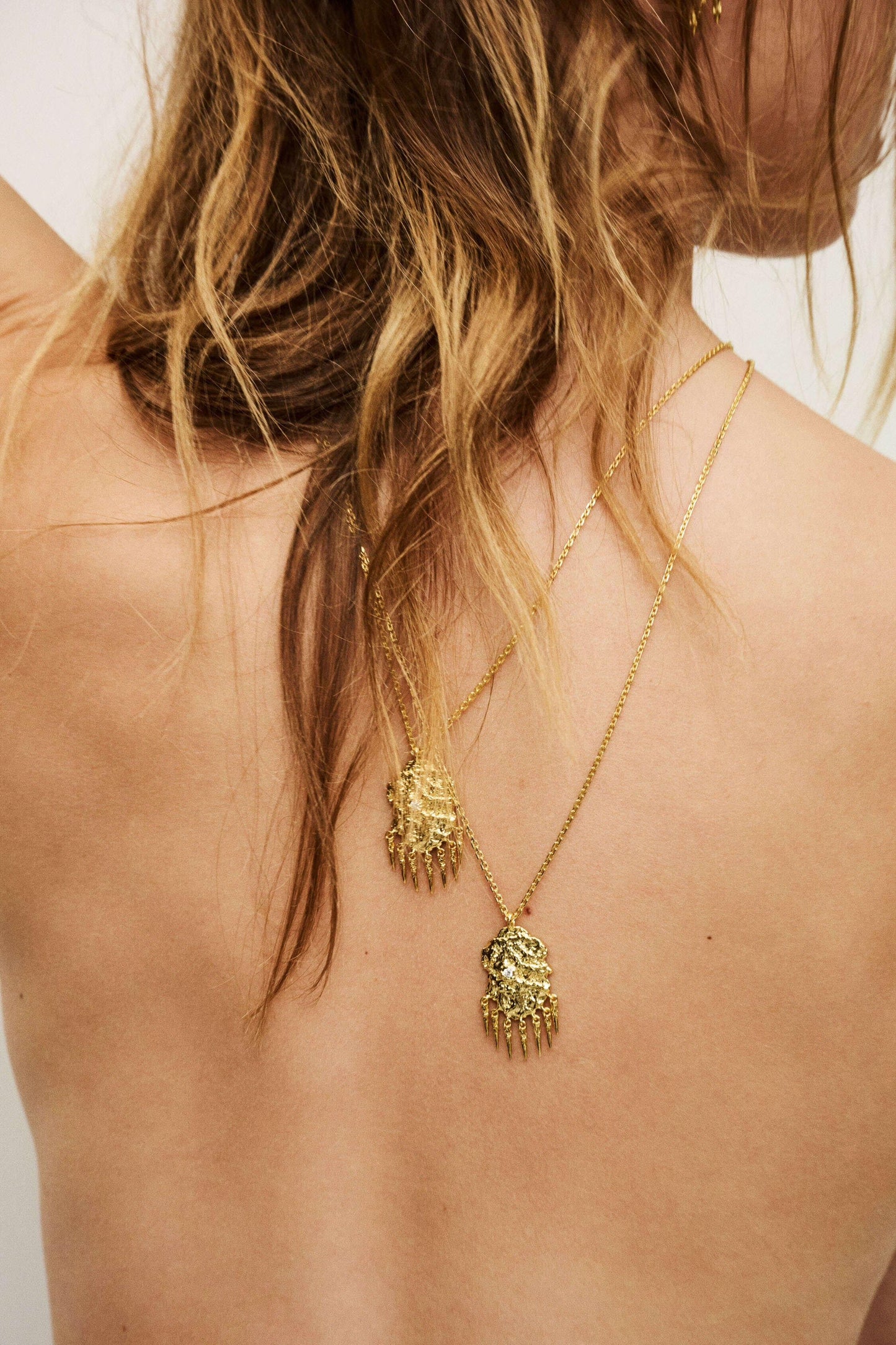 ba&sh Zircon Pendant Necklace Anouchka Gold