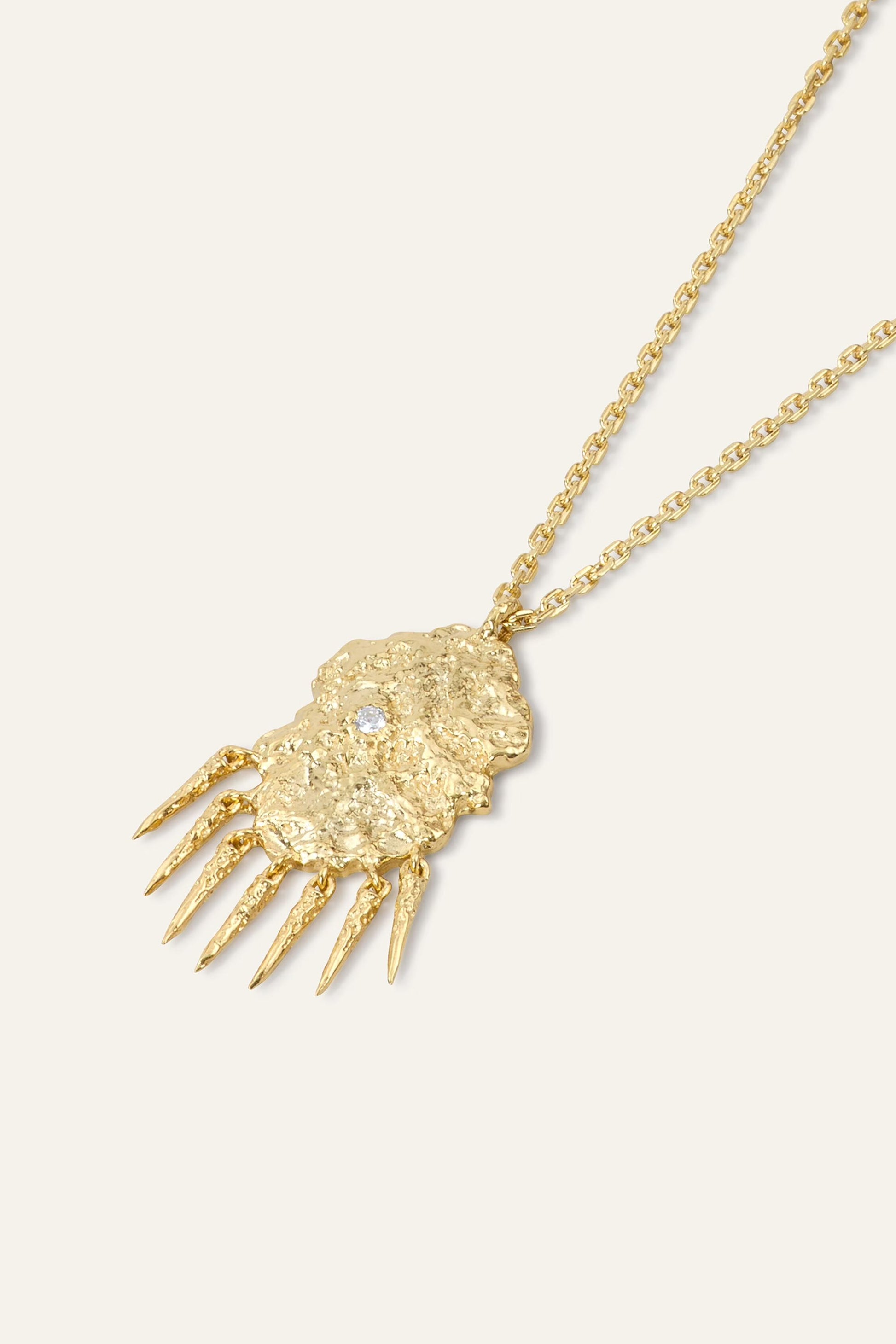 ba&sh Zircon Pendant Necklace Anouchka Gold