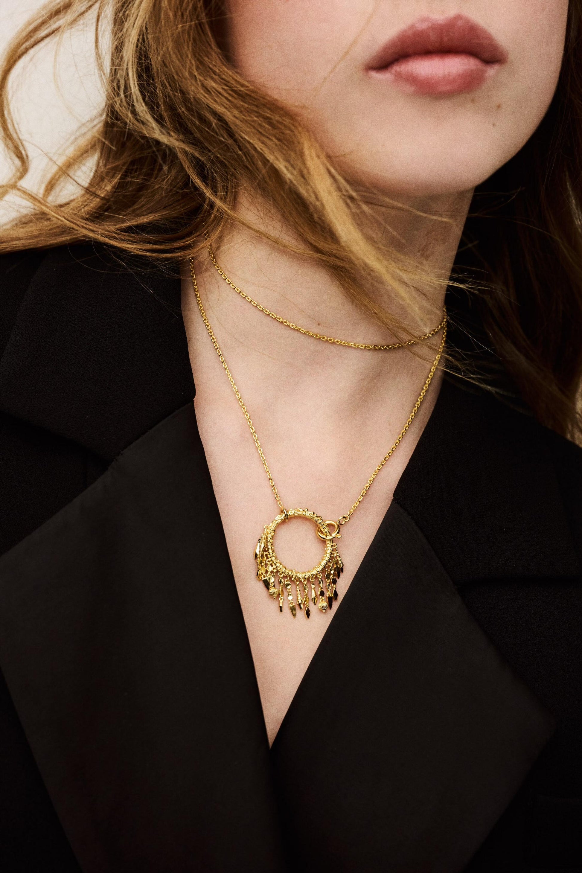 ba&sh Long Ring Necklace Lina Gold