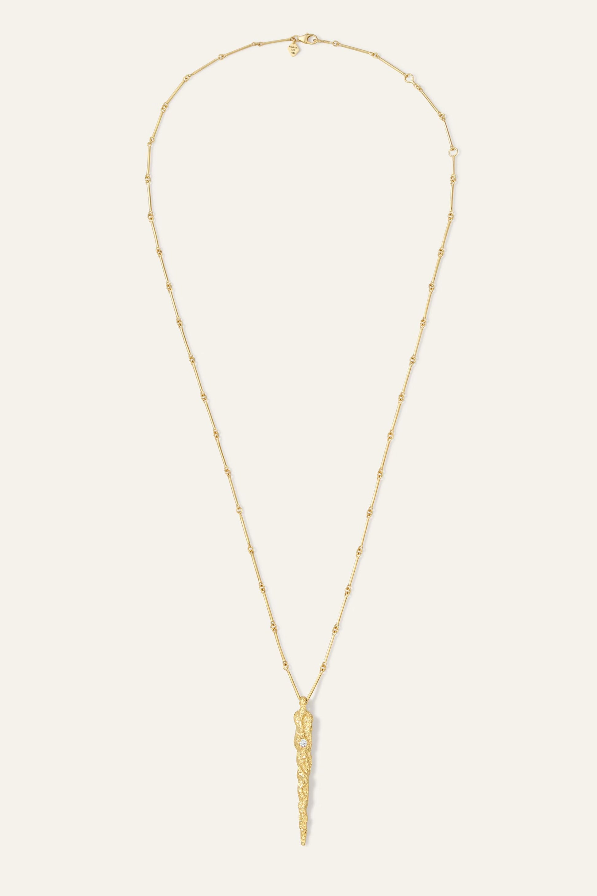 ba&sh Long Zircon Necklace Angela Gold