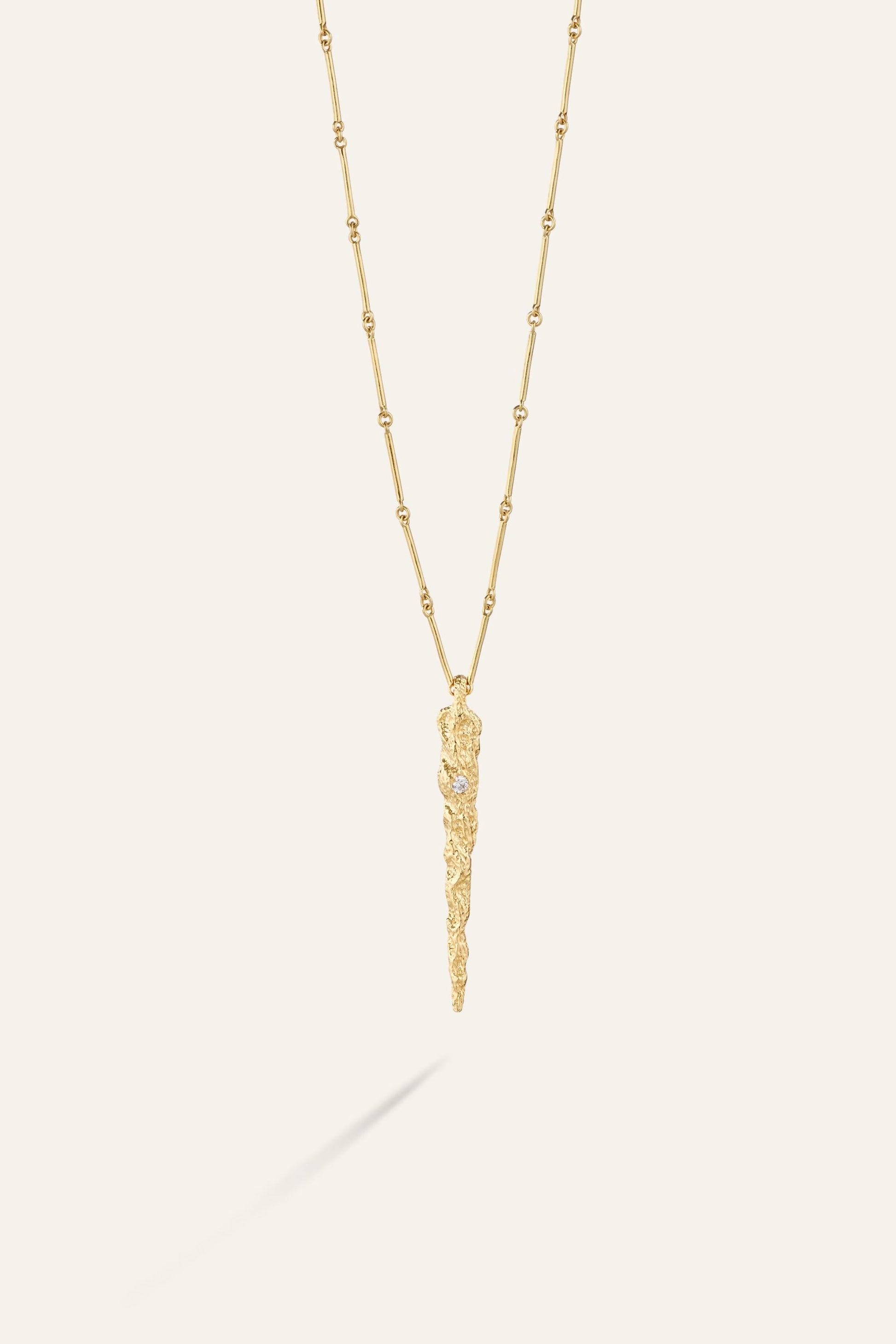 ba&sh Long Zircon Necklace Angela Gold