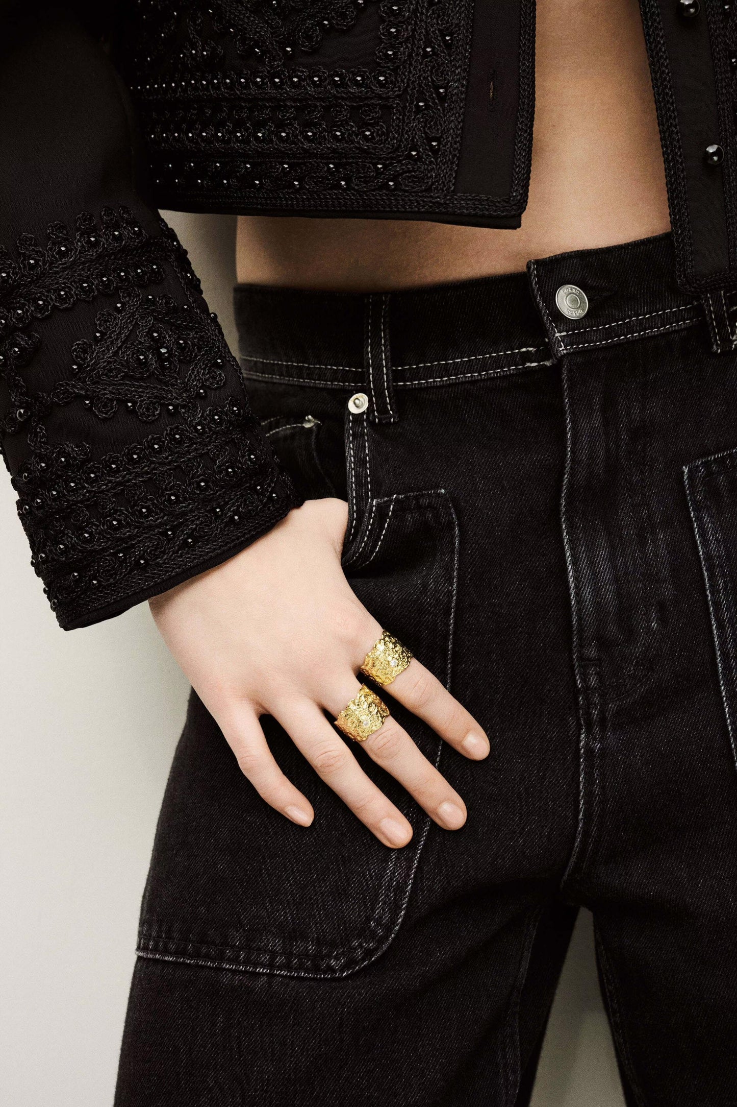 ba&sh Zircon Ring Anae Gold