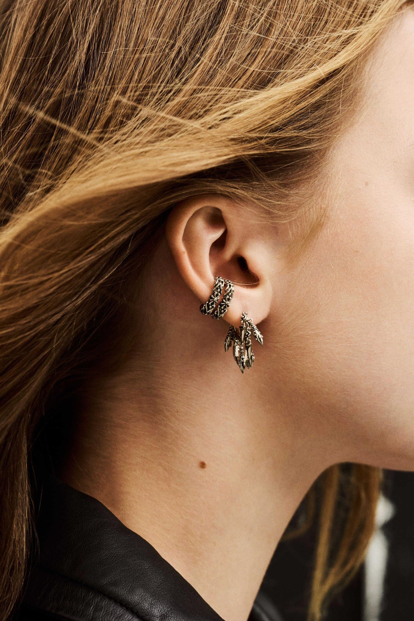 ba&sh Silver Ear Cuff Prune Gray
