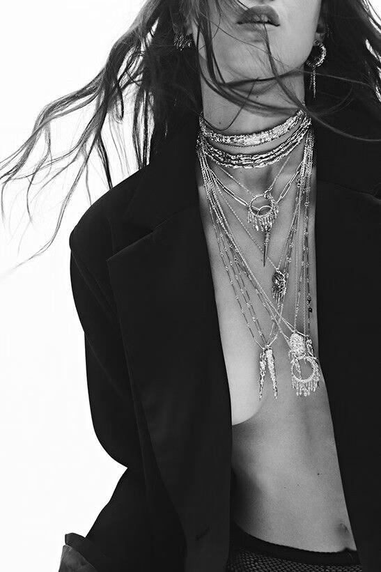ba&sh Long Ring Necklace Lina Gray