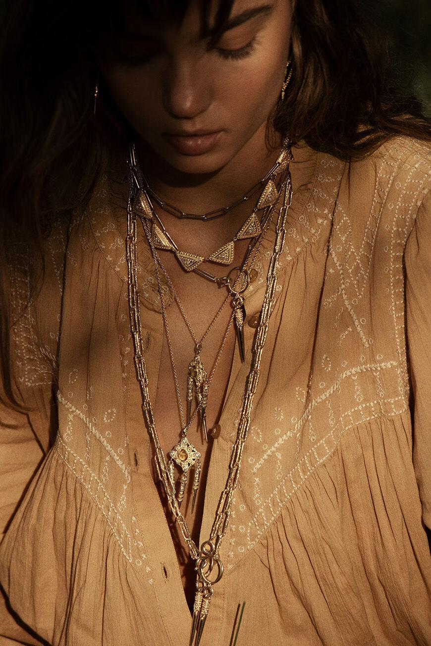 ba&sh Bohemian Style Necklace Noor Gold