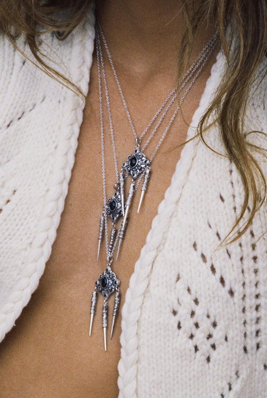 ba&sh Bohemian Style Necklace Noor Gray