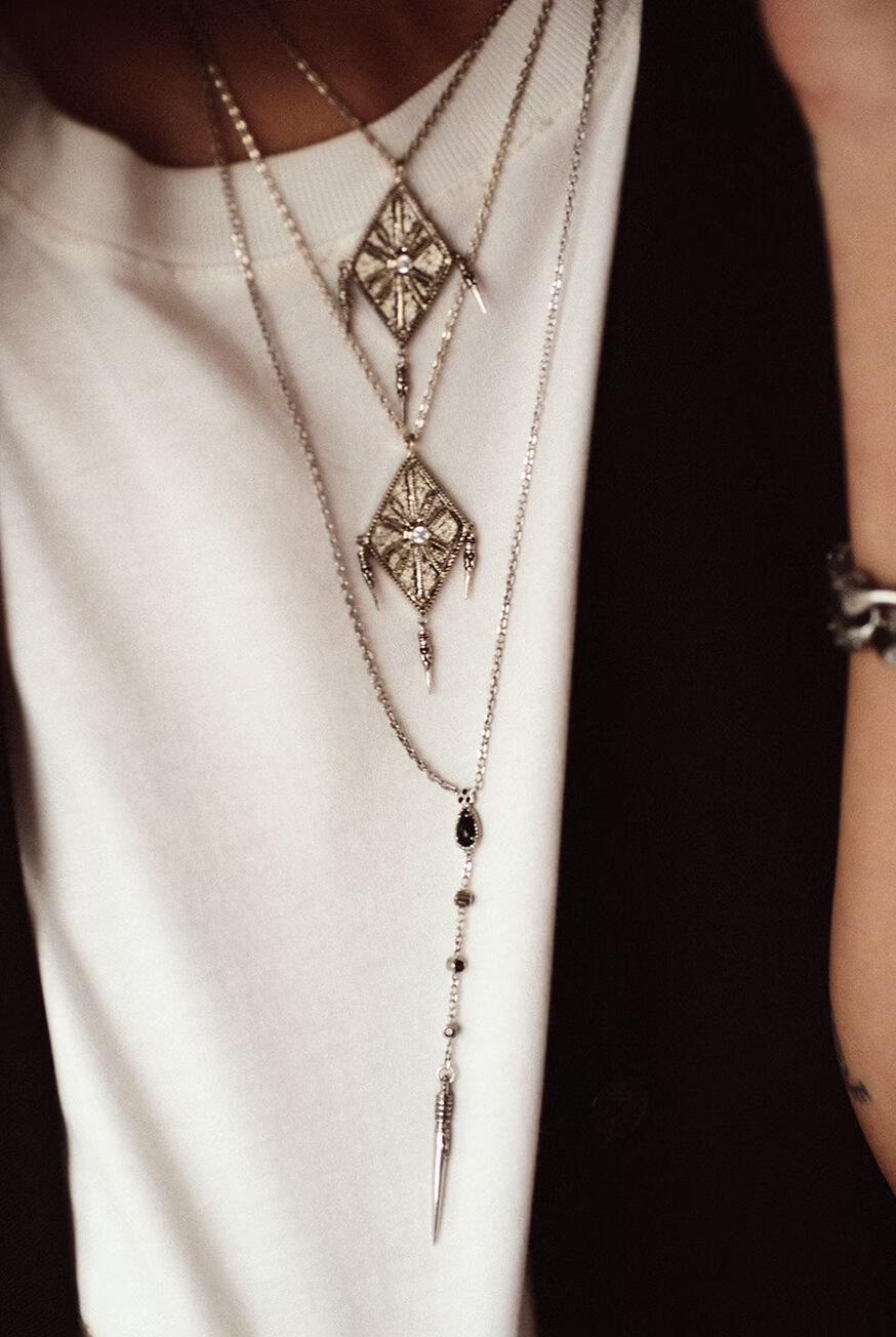 ba&sh Necklace With Pendant Ojas Gray