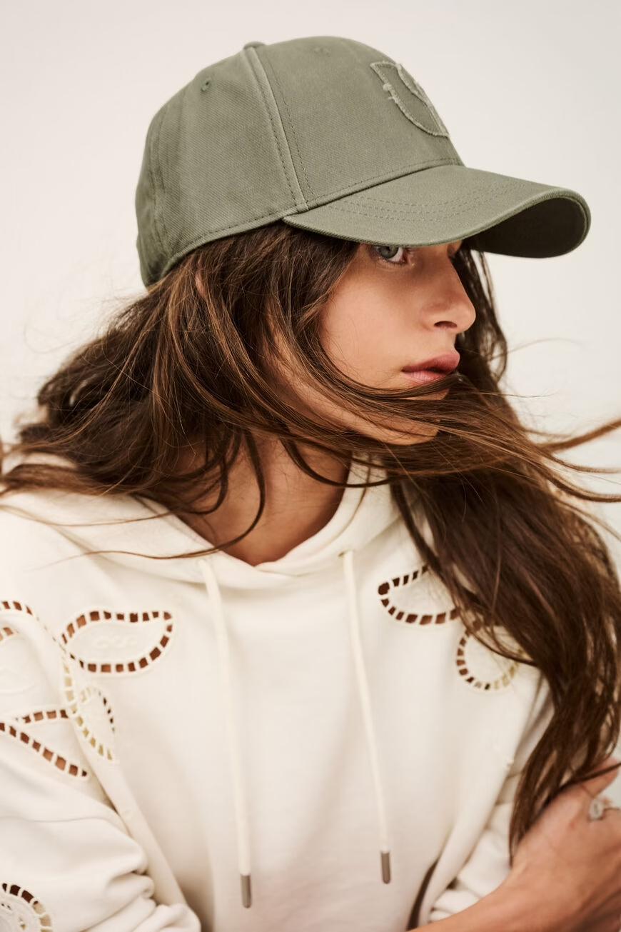 ba&sh Cotton Baseball Cap Halyce Green