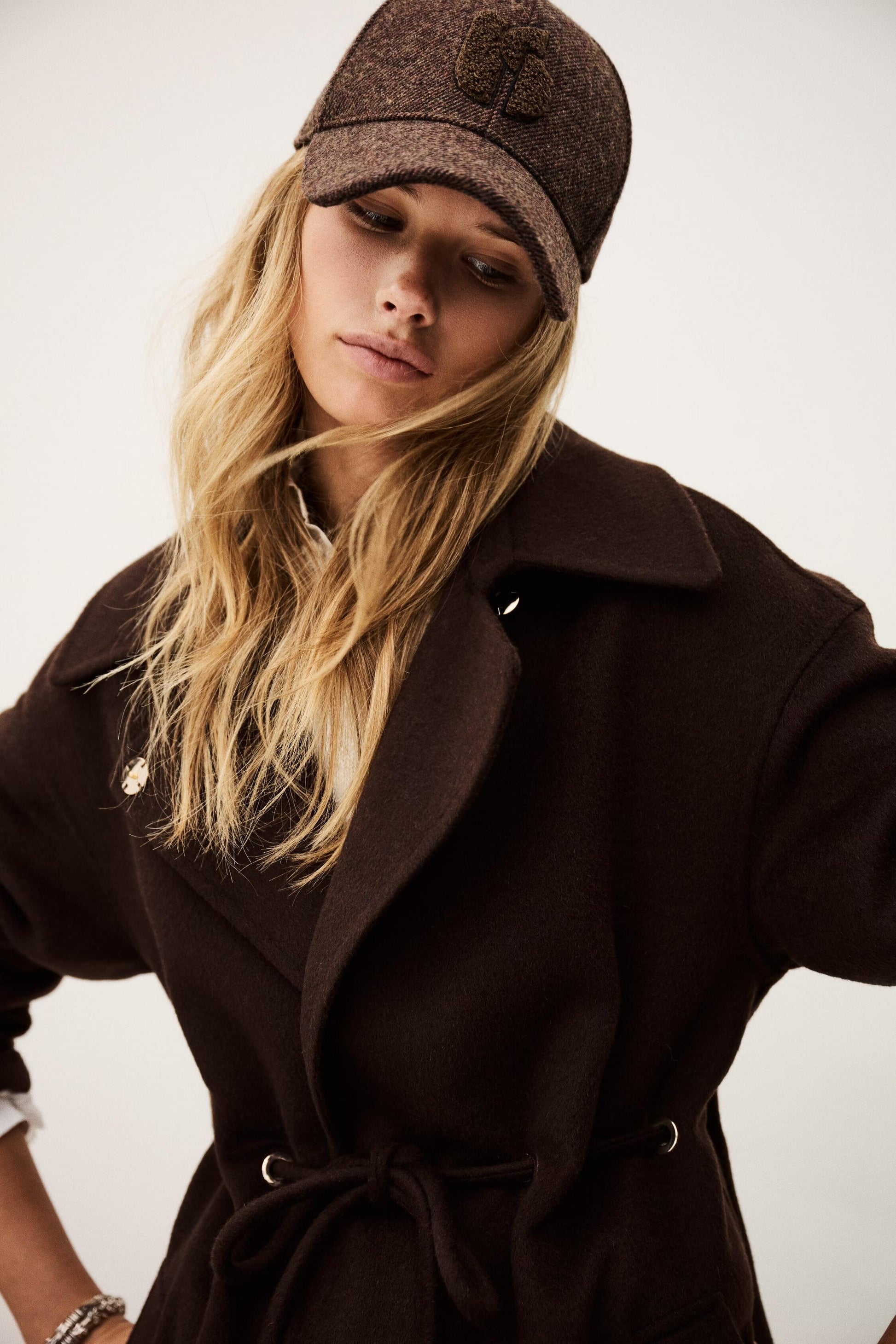 ba&sh Embroidered Baseball Cap Hugo Brown