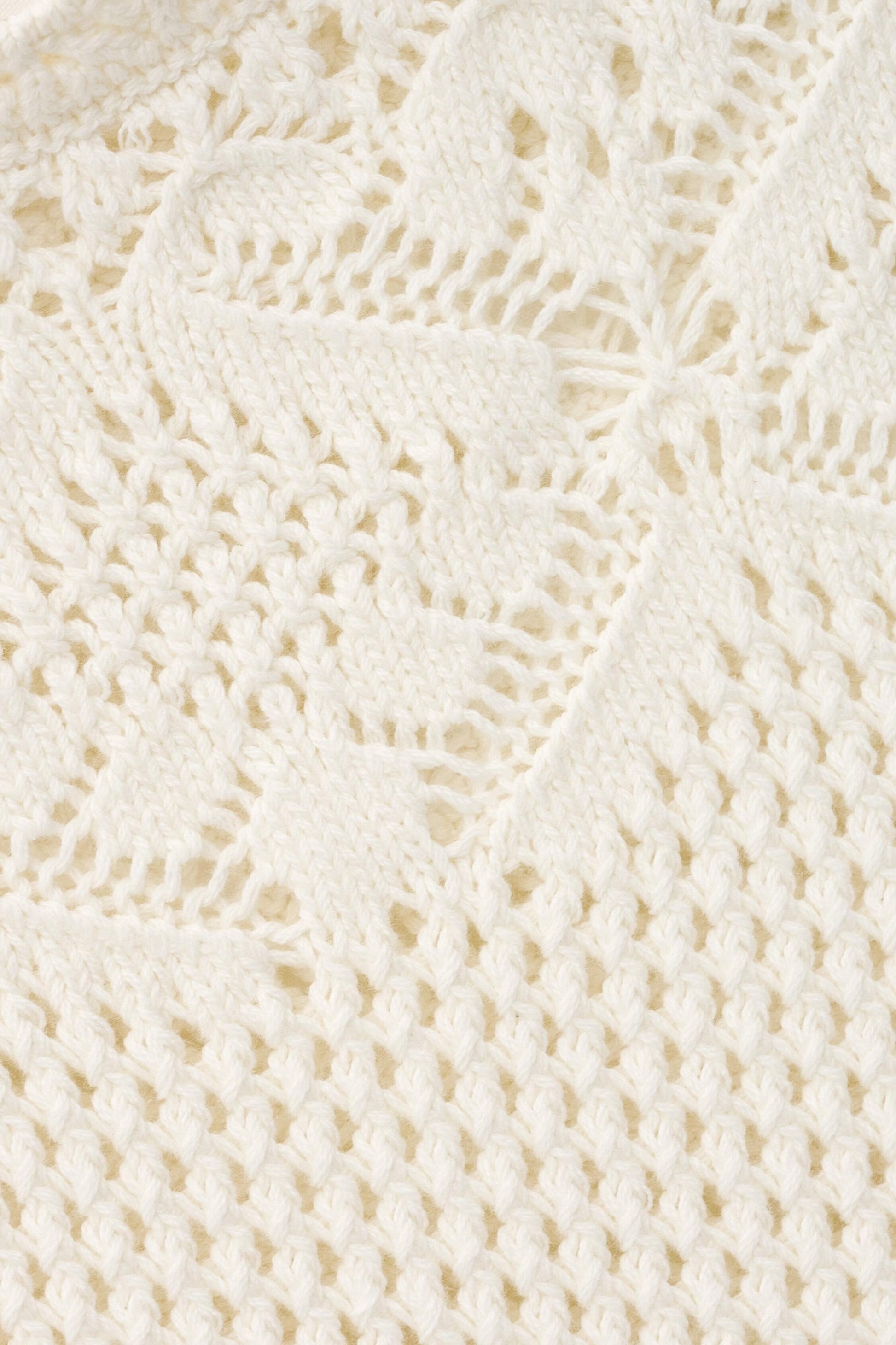 ba&sh Cotton Knit Poncho Sandy Off-White