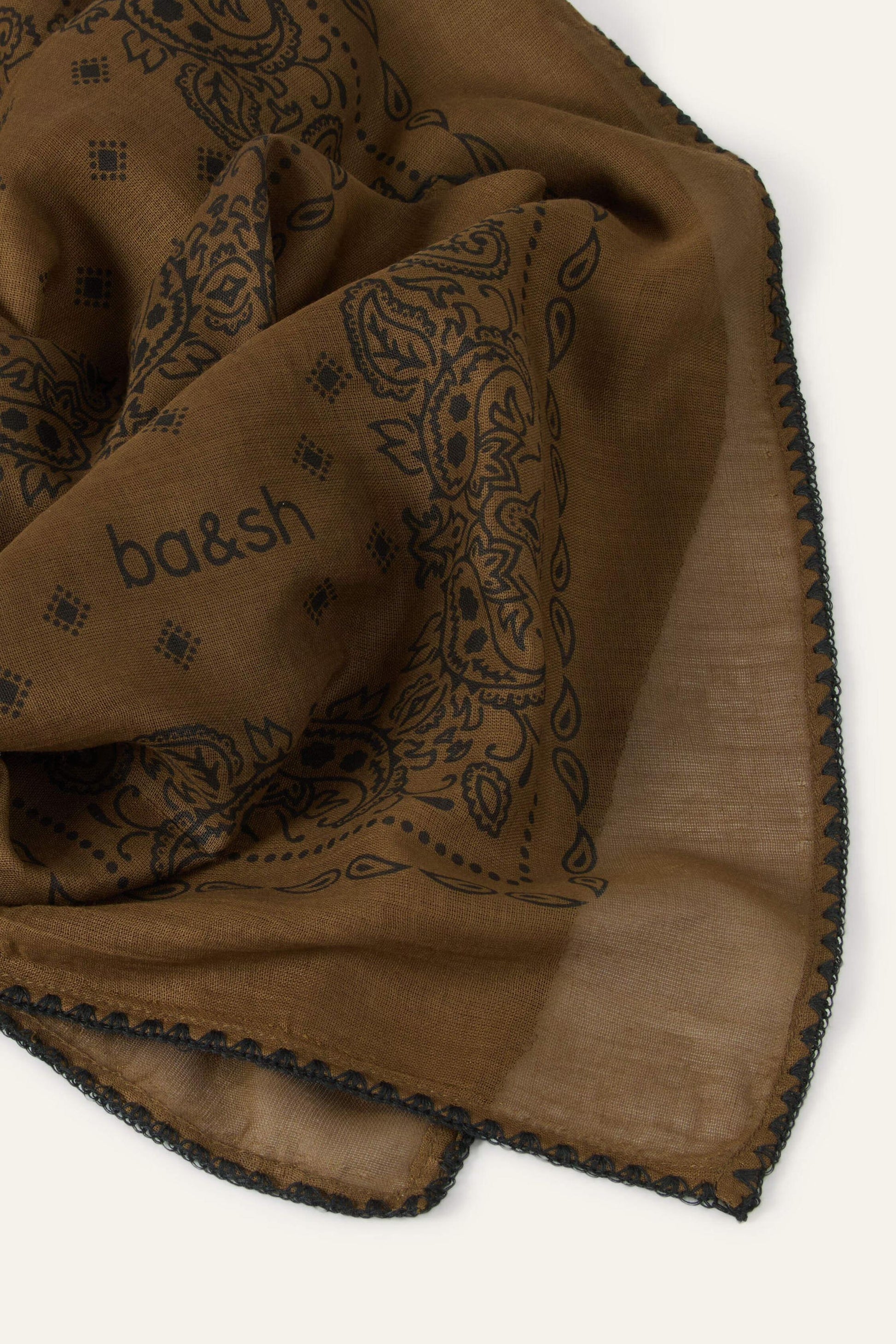 ba&sh Patterned Bandana Scarf Fary Green