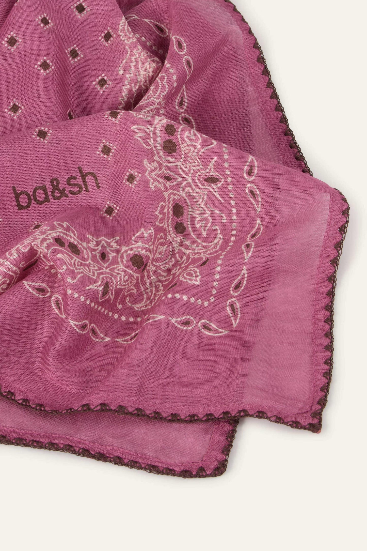 ba&sh Patterned Bandana Scarf Fary Pink