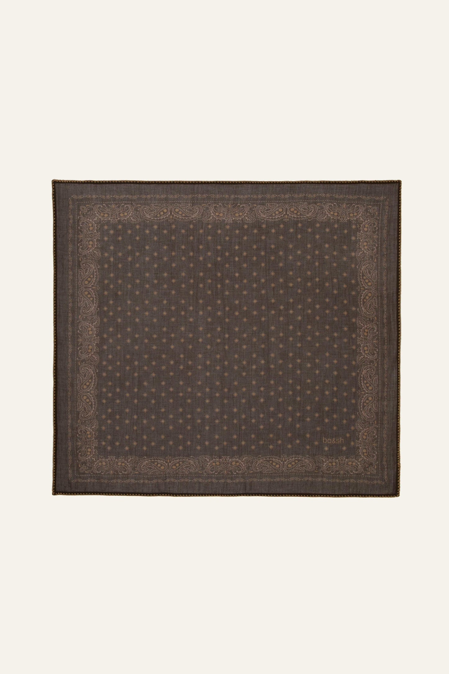 ba&sh Patterned Bandana Scarf Fary Brown
