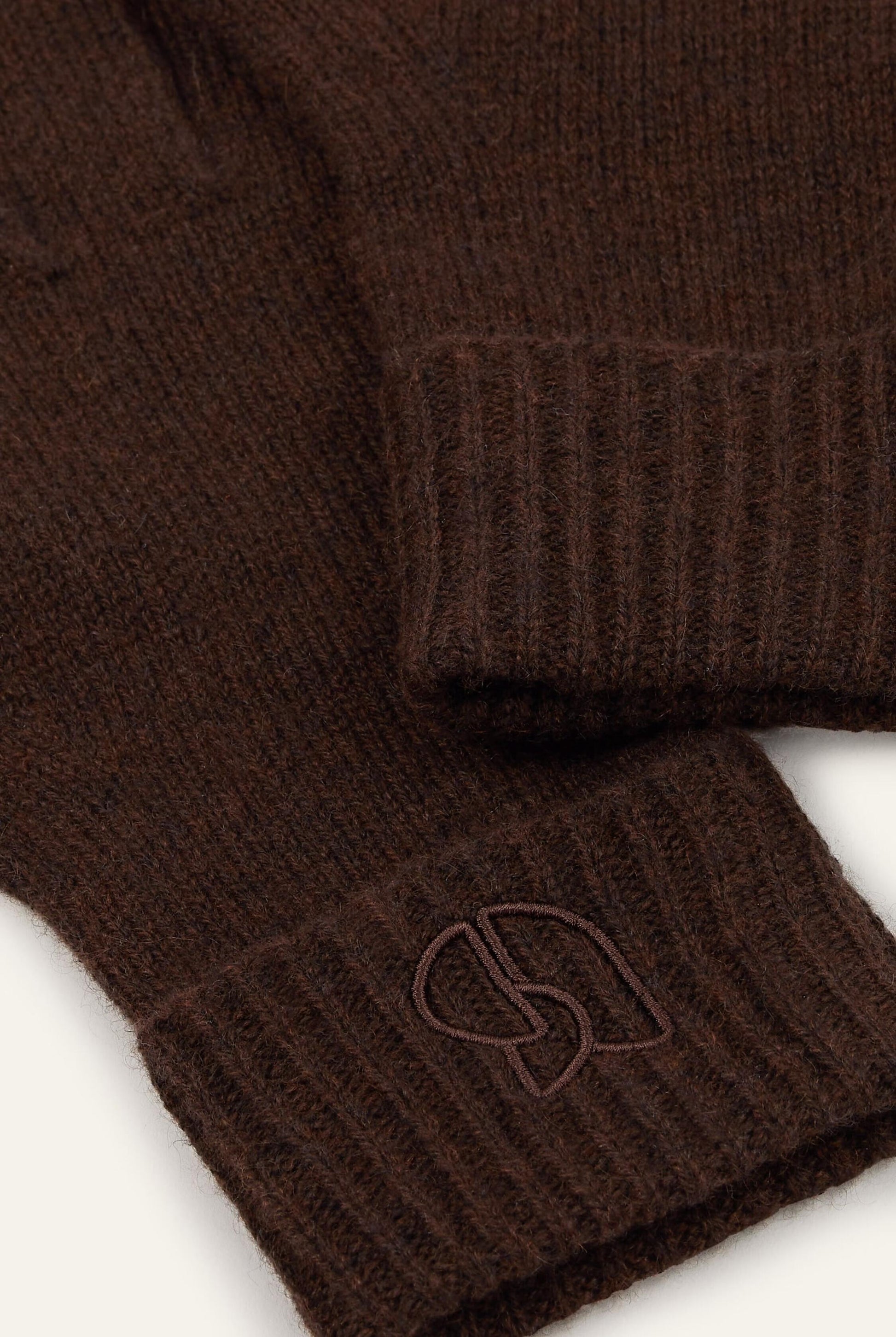 ba&sh Cashmere Gloves Cimon Brown