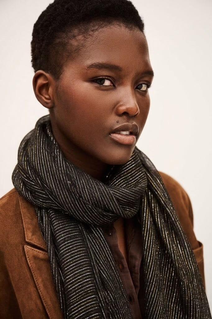 ba&sh Metallic Scarf Cloe Black